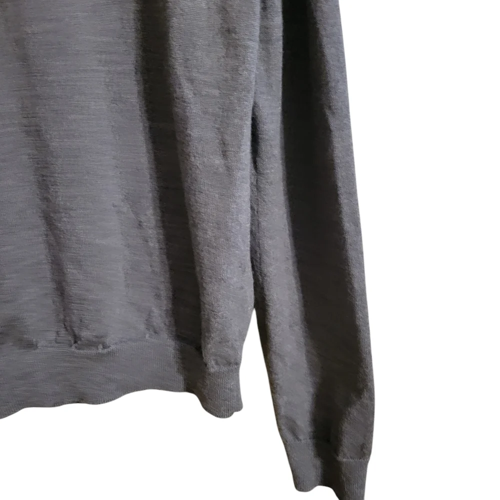 Bloomingdale's Merino Wool Gray Quarter-Zip Sweater